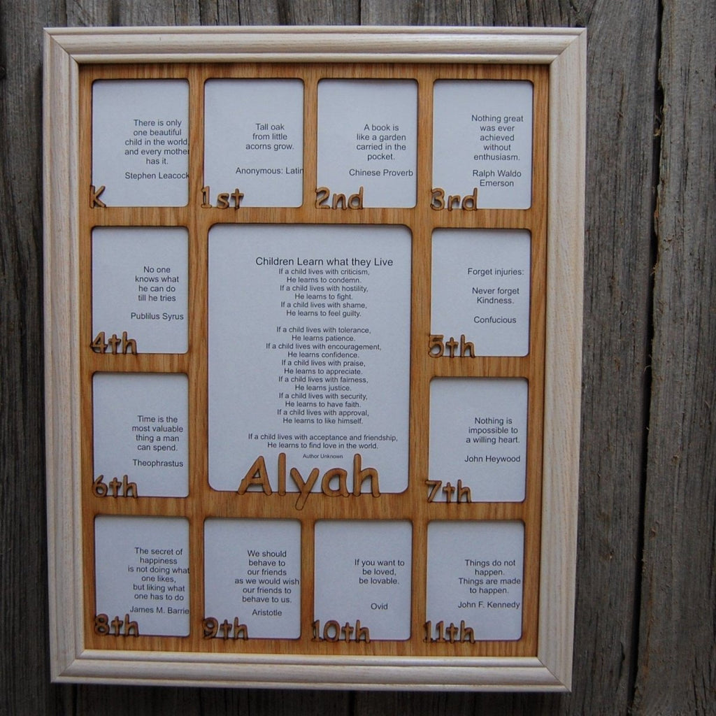K-12th Grade School Years Picture Frame - Rectangular Openings
