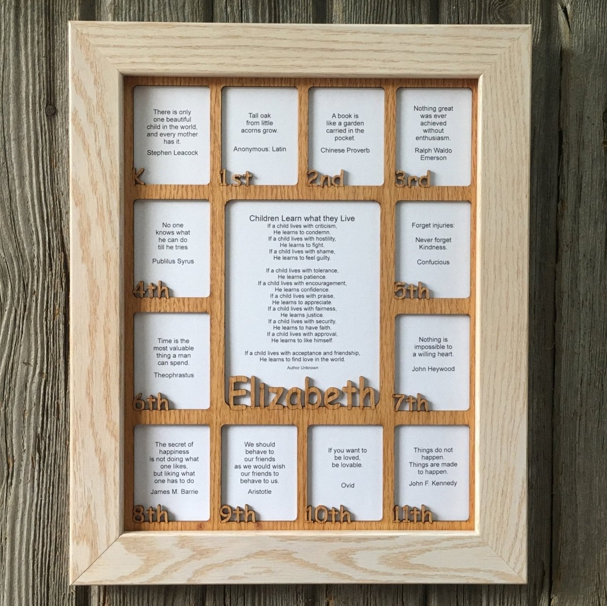 K-12th Grade School Years Picture Frame - Rectangular Openings