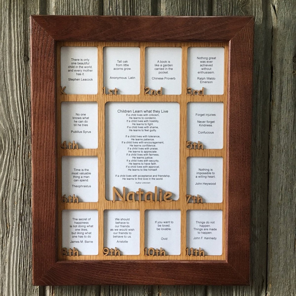 K-12th Grade School Years Picture Frame - Rectangular Openings