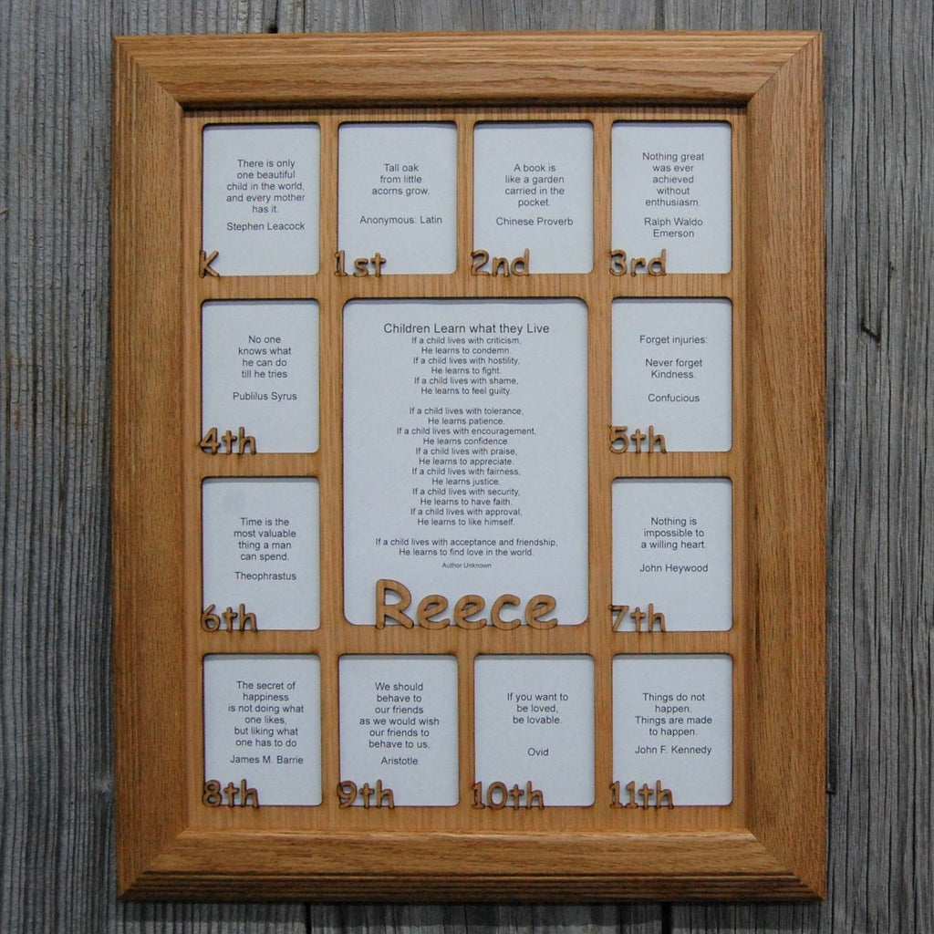 K-12th Grade School Years Picture Frame - Rectangular Openings