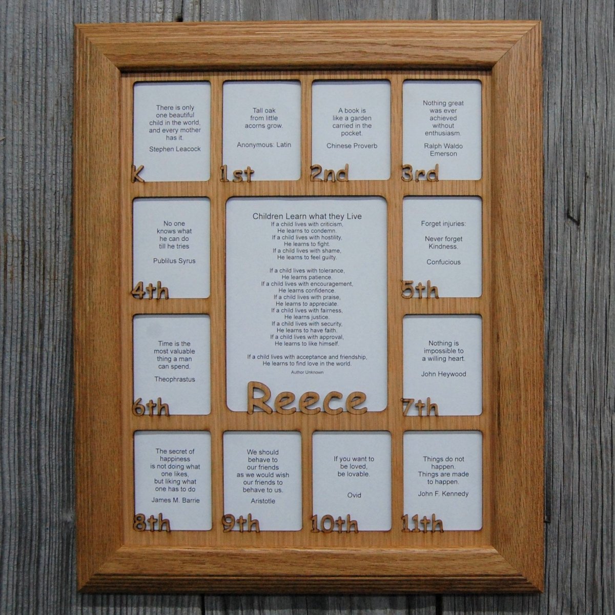 K-12th Grade School Years Picture Frame - Rectangular Openings