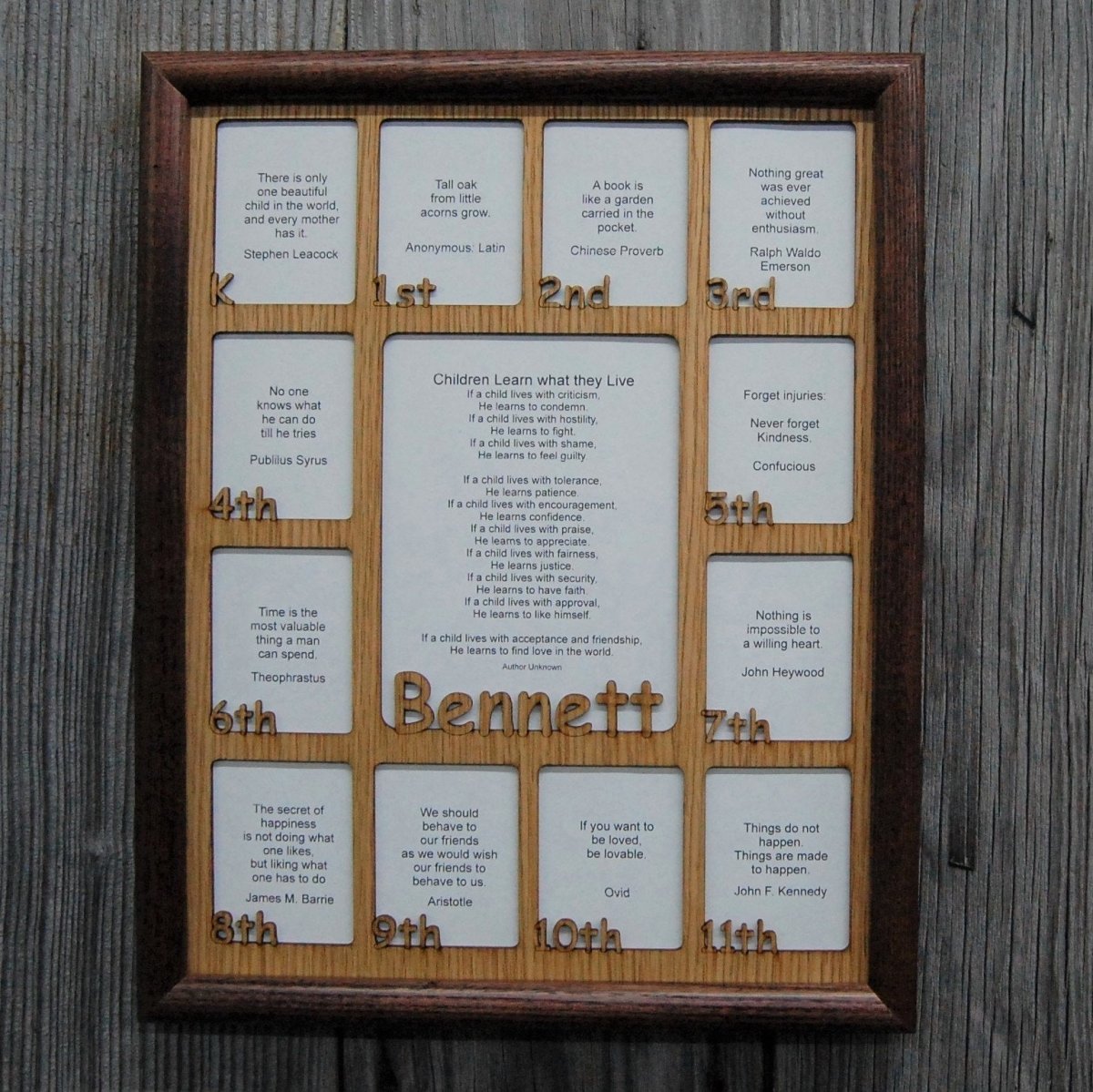K-12th Grade School Years Picture Frame - Rectangular Openings