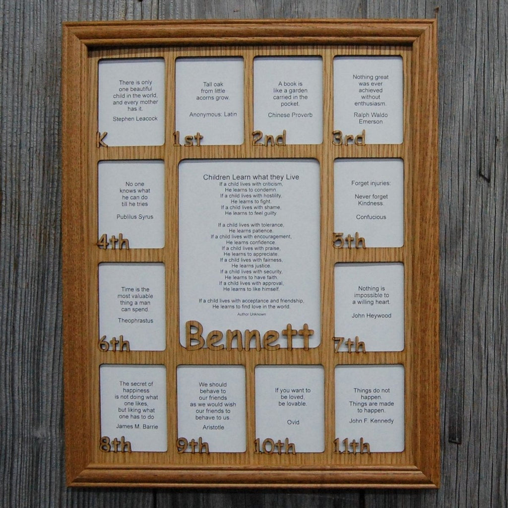 K-12th Grade School Years Picture Frame - Rectangular Openings