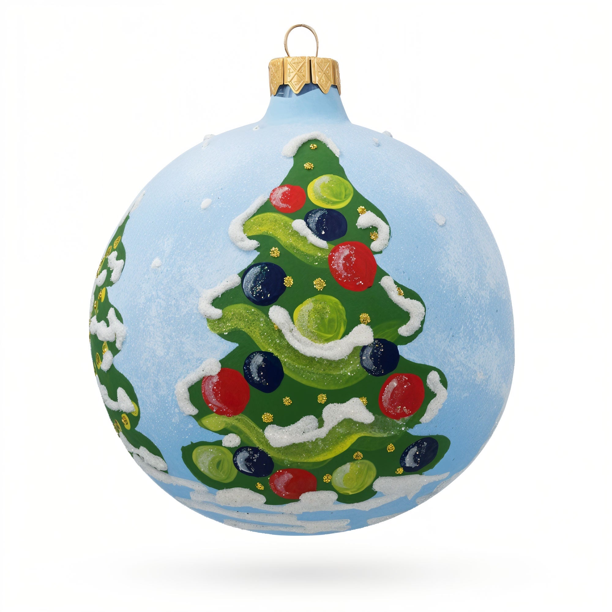 Bear Mailing Christmas Wish List Glass Ball Christmas Ornament 4 Inches