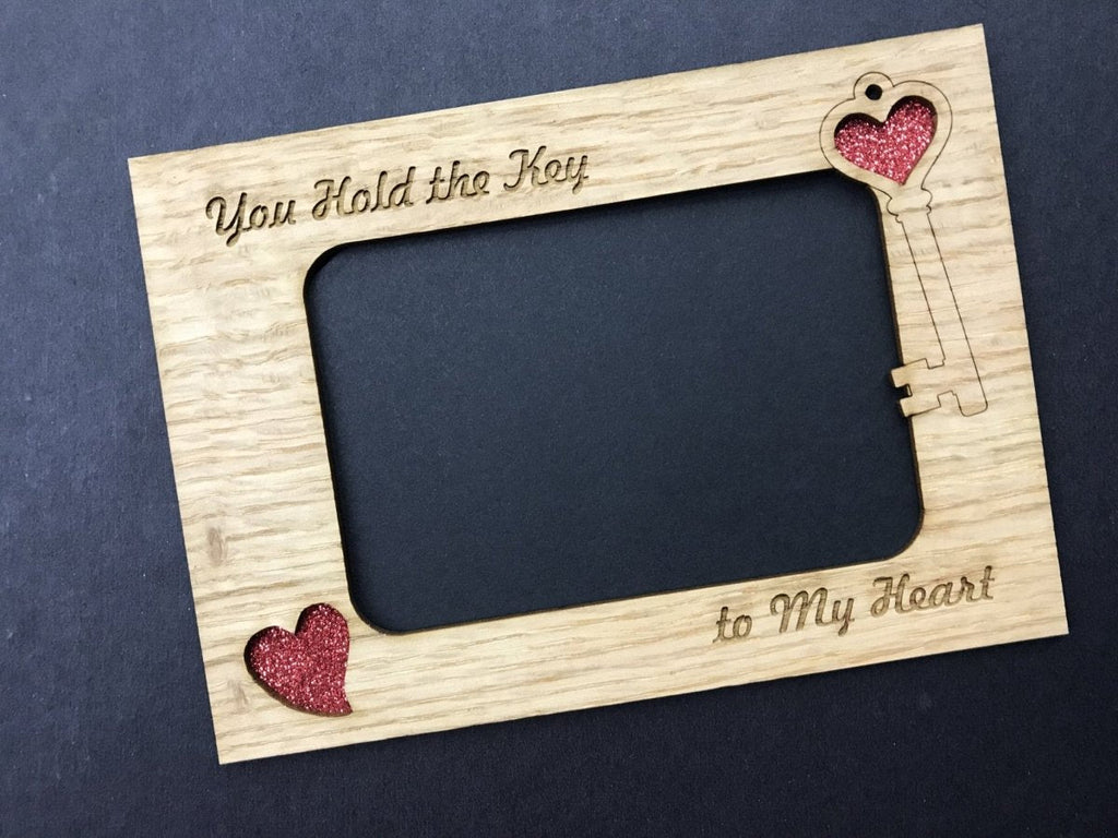 Key To My Heart Picture Frame - 5x7 Frame Hold 4x6 Photo