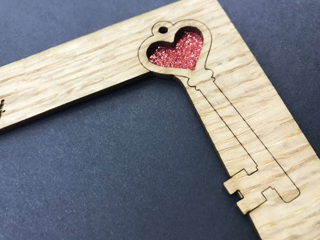 Key To My Heart Picture Frame - 5x7 Frame Hold 4x6 Photo
