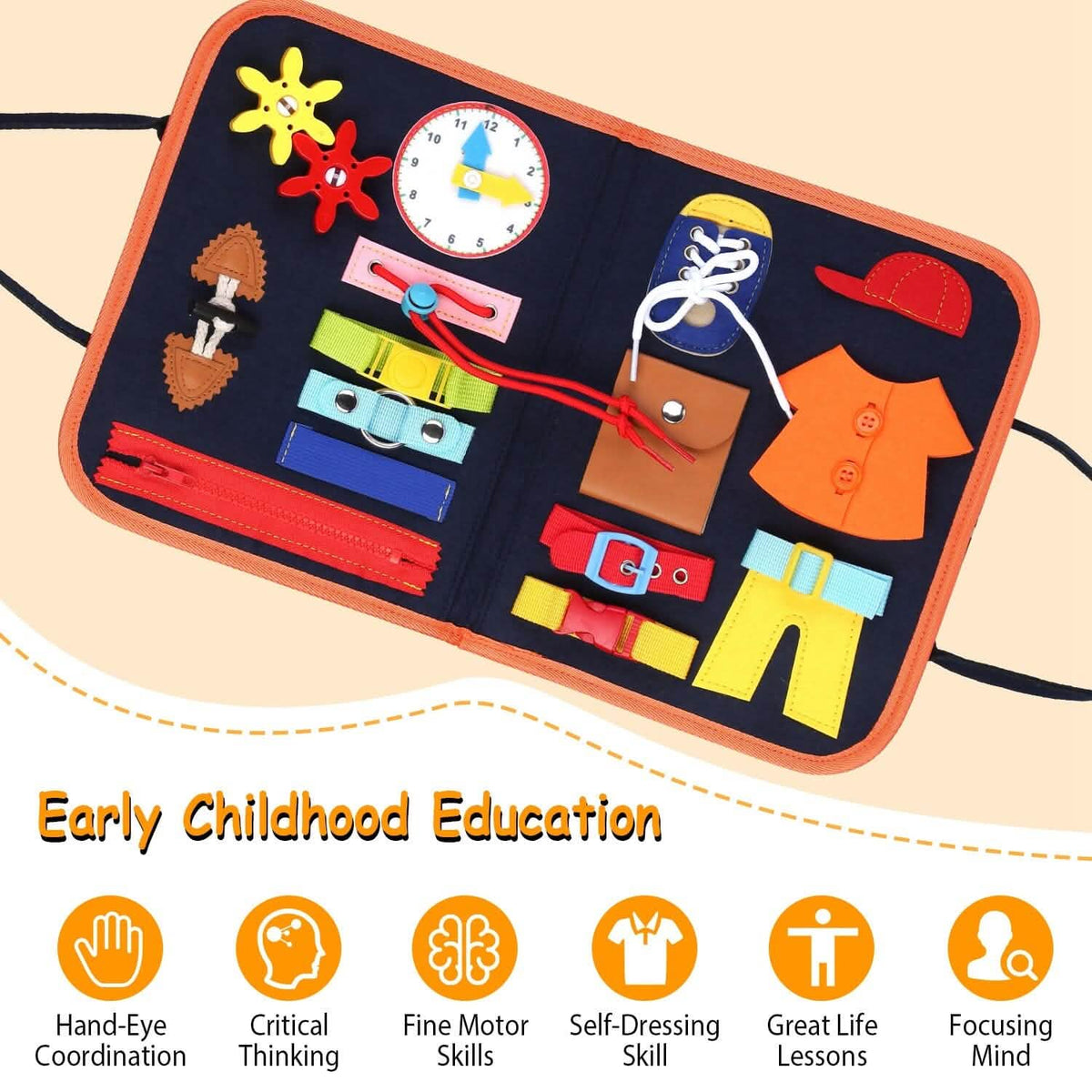 Kids Busy Board Sensory Activity Board Preschool Learning Toys