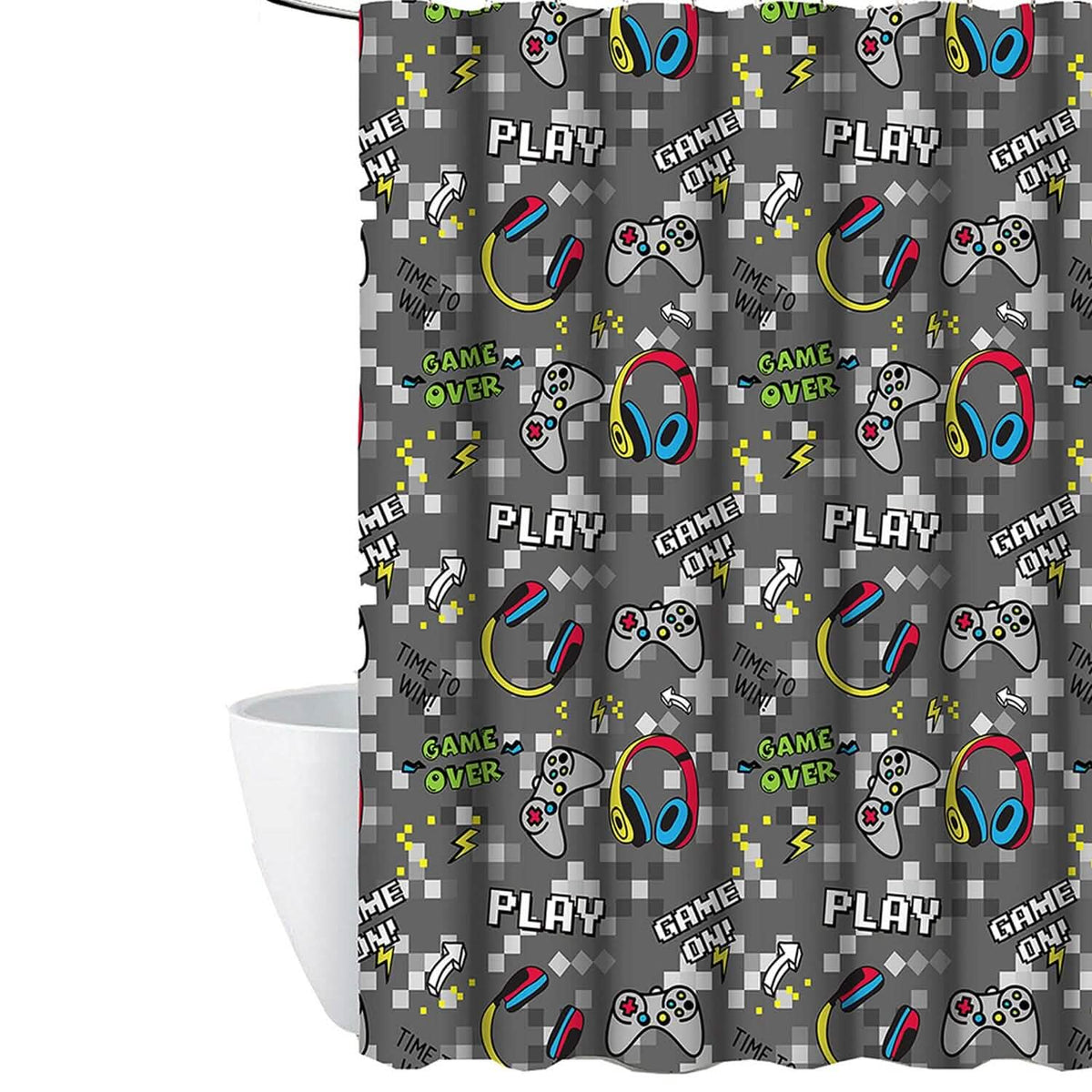 Kidz Mix Game on Glow-in-the-Dark Shower Curtain