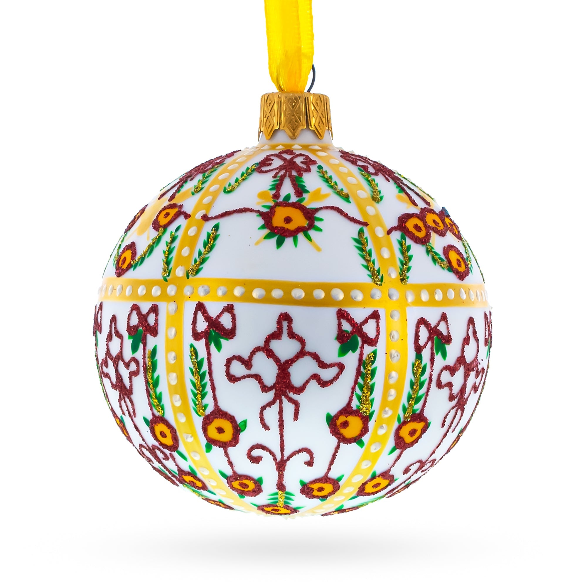1901 Gatchina Palace Royal Glass Ball Christmas Ornament 3.25 Inches