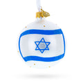Flag of Israel Glass Ball Christmas Ornament 3.25 Inches
