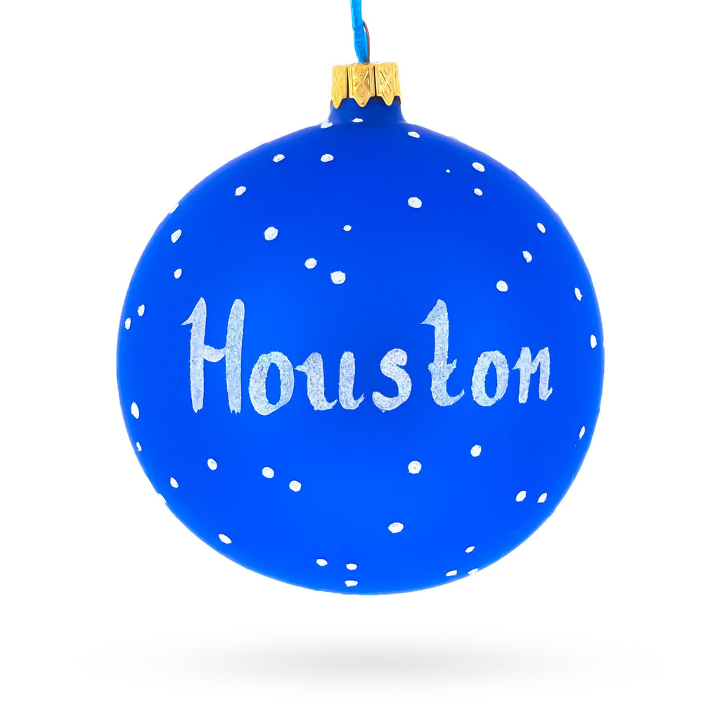 Houston, Texas Glass Ball Christmas Ornament 4 Inches