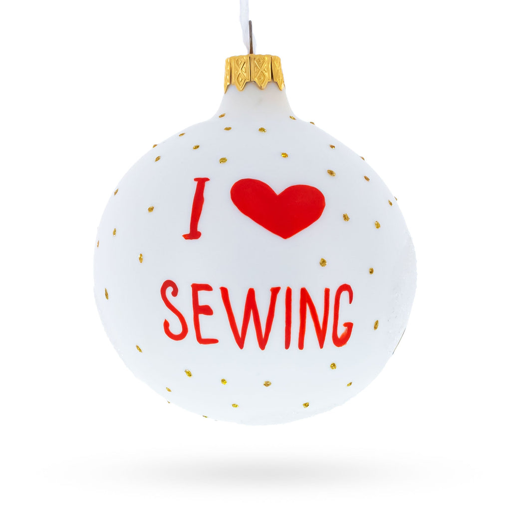 Sewing Enthusiast's Delight Glass Christmas Ornament 3.25 Inches