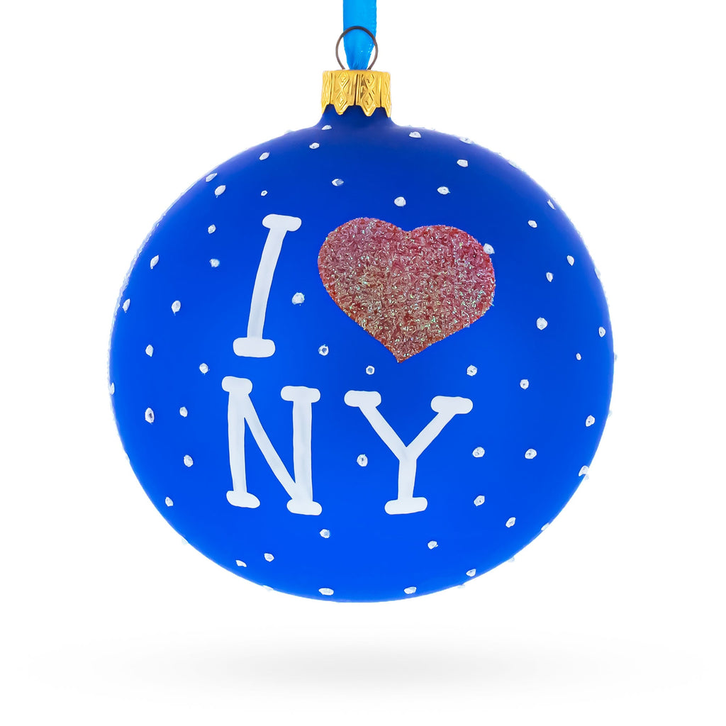 New York City at Night Glass Ball Christmas Ornament 4 Inches