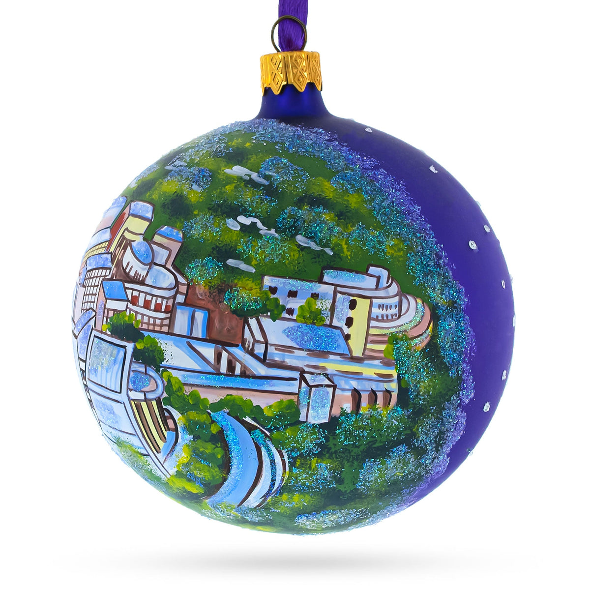 Los Angeles, California Glass Ball Christmas Ornament 4 Inches