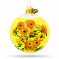 1887 'Sunflowers' by Vincent Van Gogh Glass Ball Christmas Ornament 4 Inches
