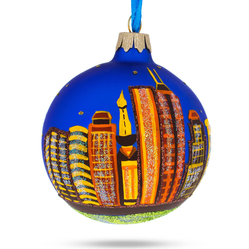 Indianapolis, Indiana Glass Christmas Ornament 3.25 Inches
