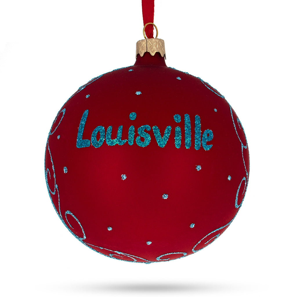 Louisville, Kentucky Glass Ball Christmas Ornament 4 Inches