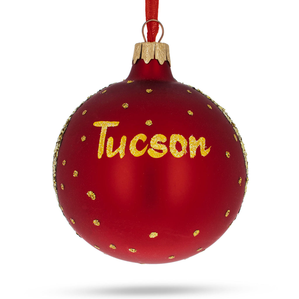 Tucson, Arizona, USA Glass Ball Christmas Ornament 3.25 Inches