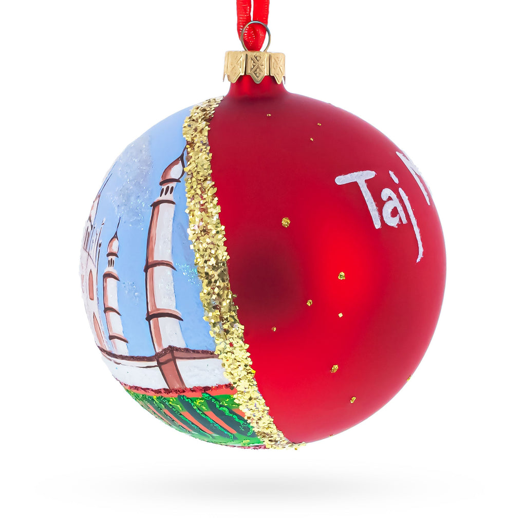 Taj Mahal, India Glass Ball Christmas Ornament 4 Inches