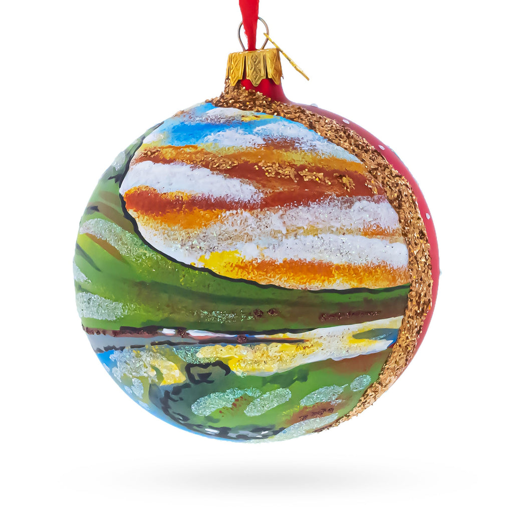 Kirkjufell Mountain, Iceland Glass Ball Christmas Ornament 4 Inches