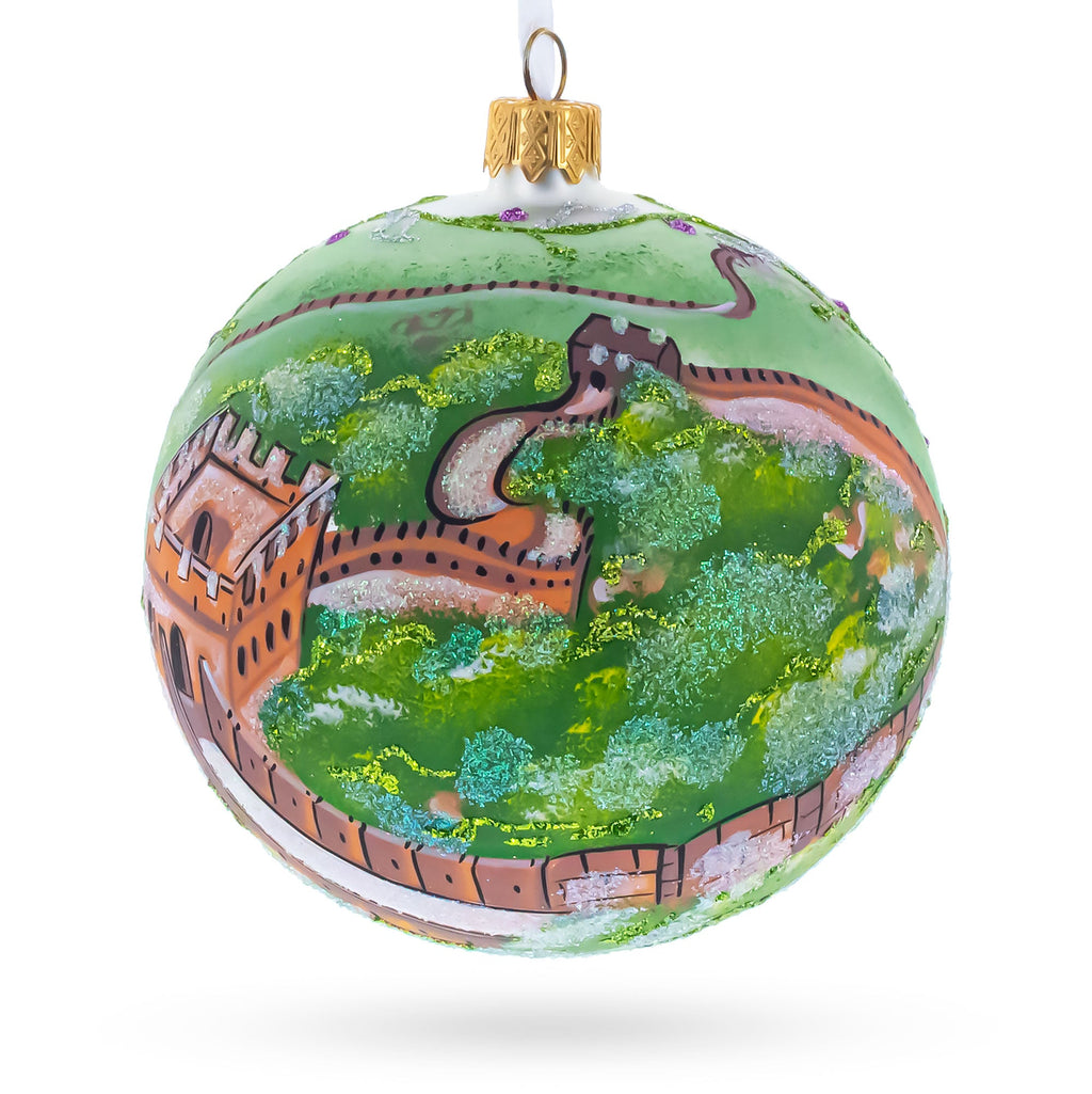 The Great Wall of China Glass Ball Christmas Ornament 4 Inches
