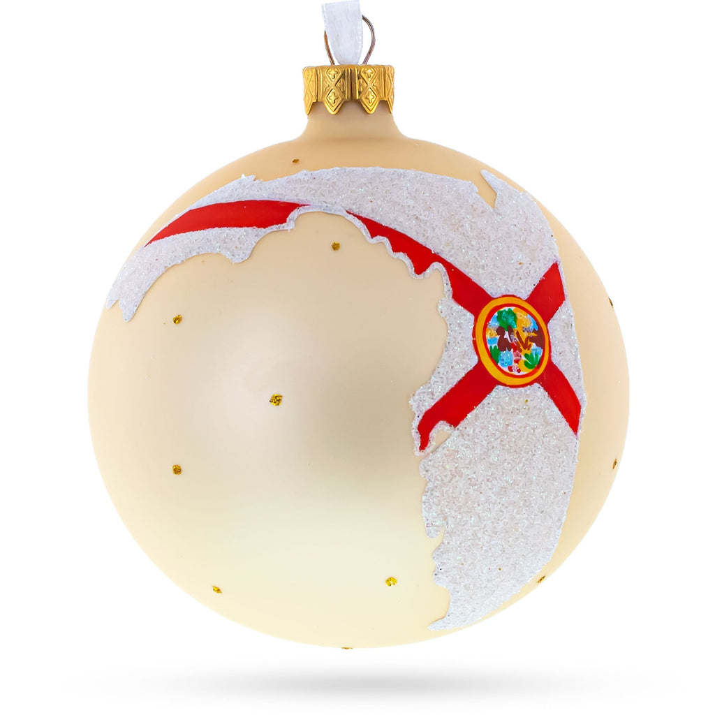 Florida State, USA Glass Ball Christmas Ornament 4 Inches