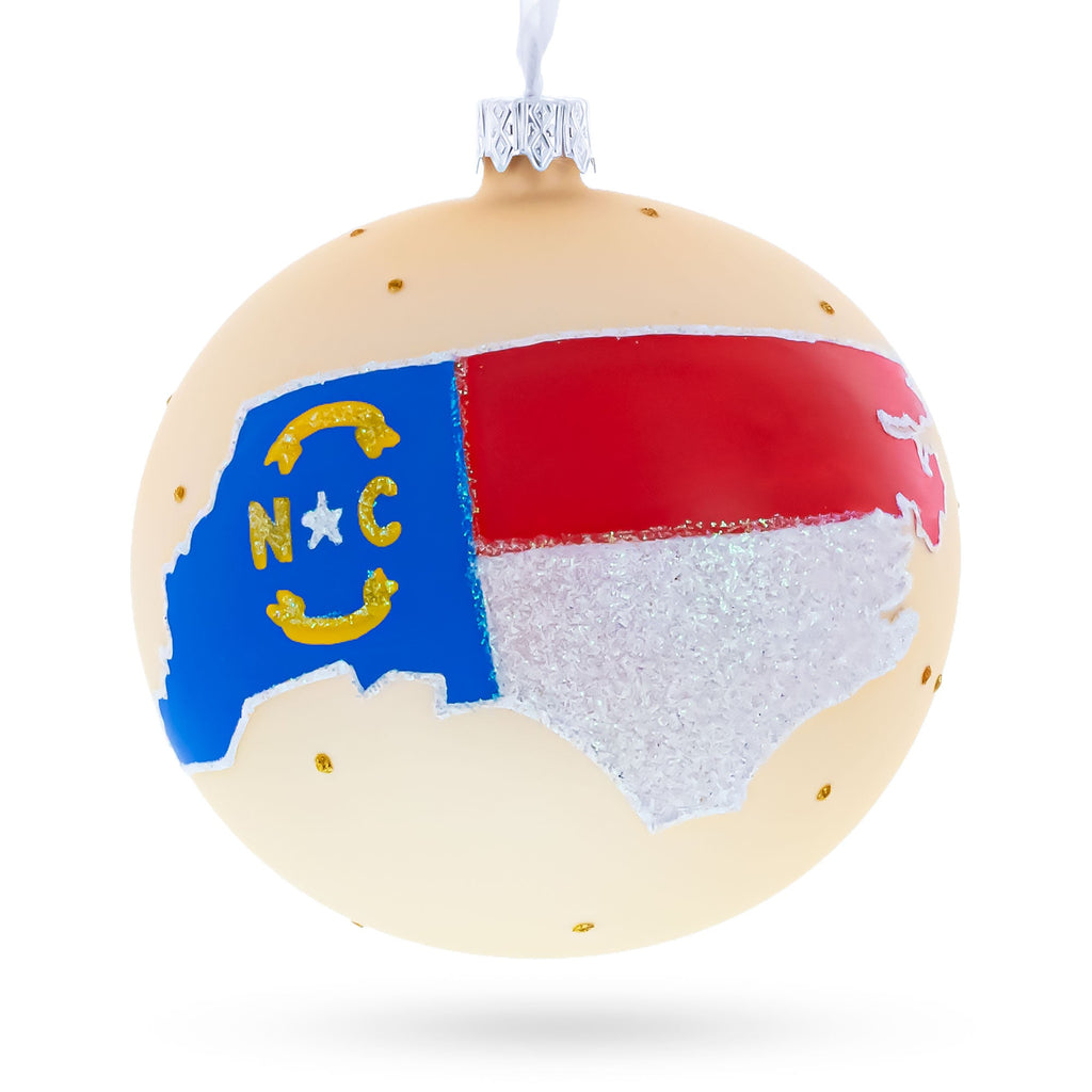 North Carolina State Glass Ball Christmas Ornament 4 Inches