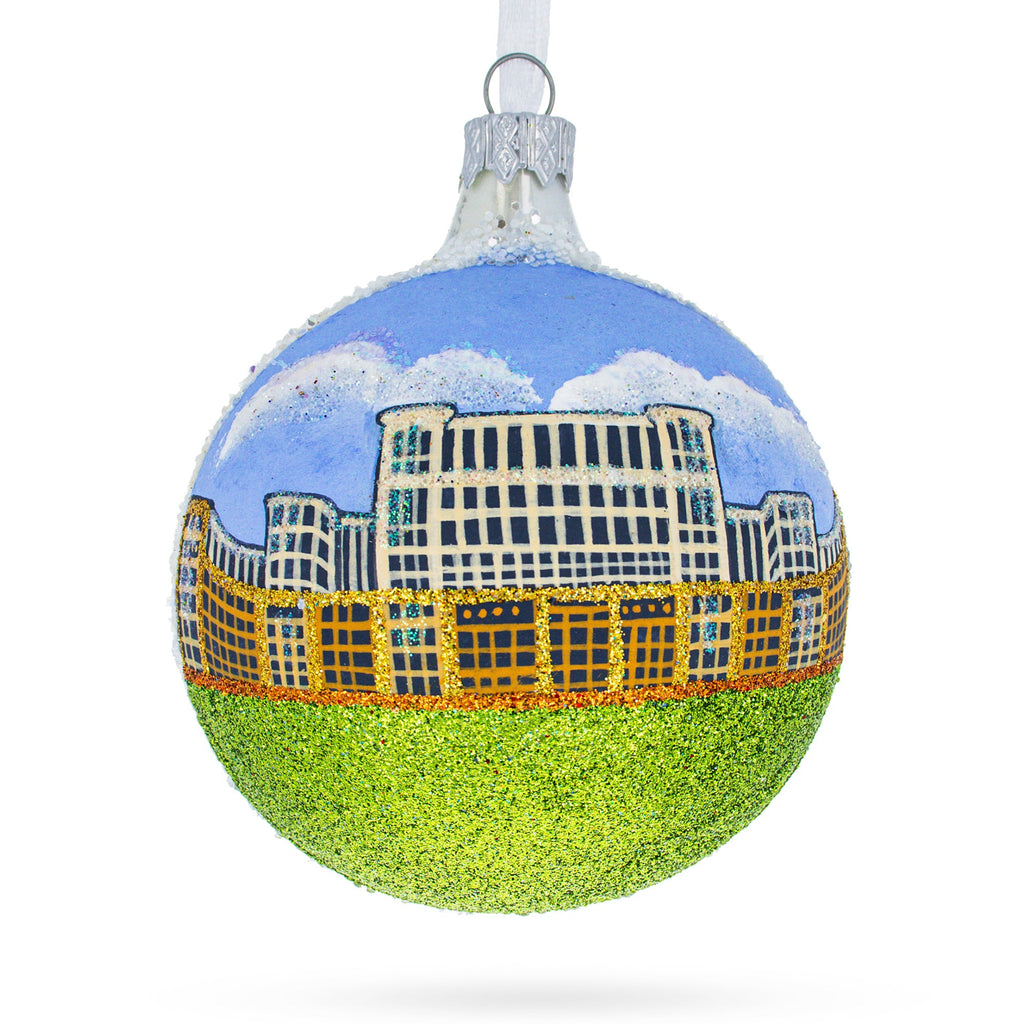 Palace of Parliament, Bucharest, Romania Glass Ball Ornament 3.25 Inches