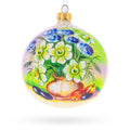 Floral Vase with Apples Masterpiece Glass Ball Christmas Ornament 4 Inches
