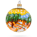 1889 'Olive Trees with Yellow Sky and Sun' by Van Gogh Glass Ball Christmas Ornament 4 Inches