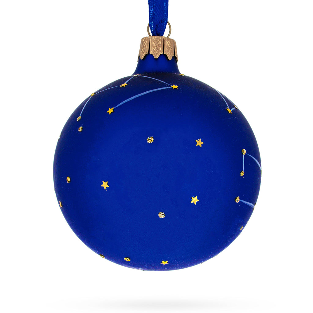 Aquarius Zodiac Horoscope Sign Glass Ball Christmas Ornament 3.25 Inches