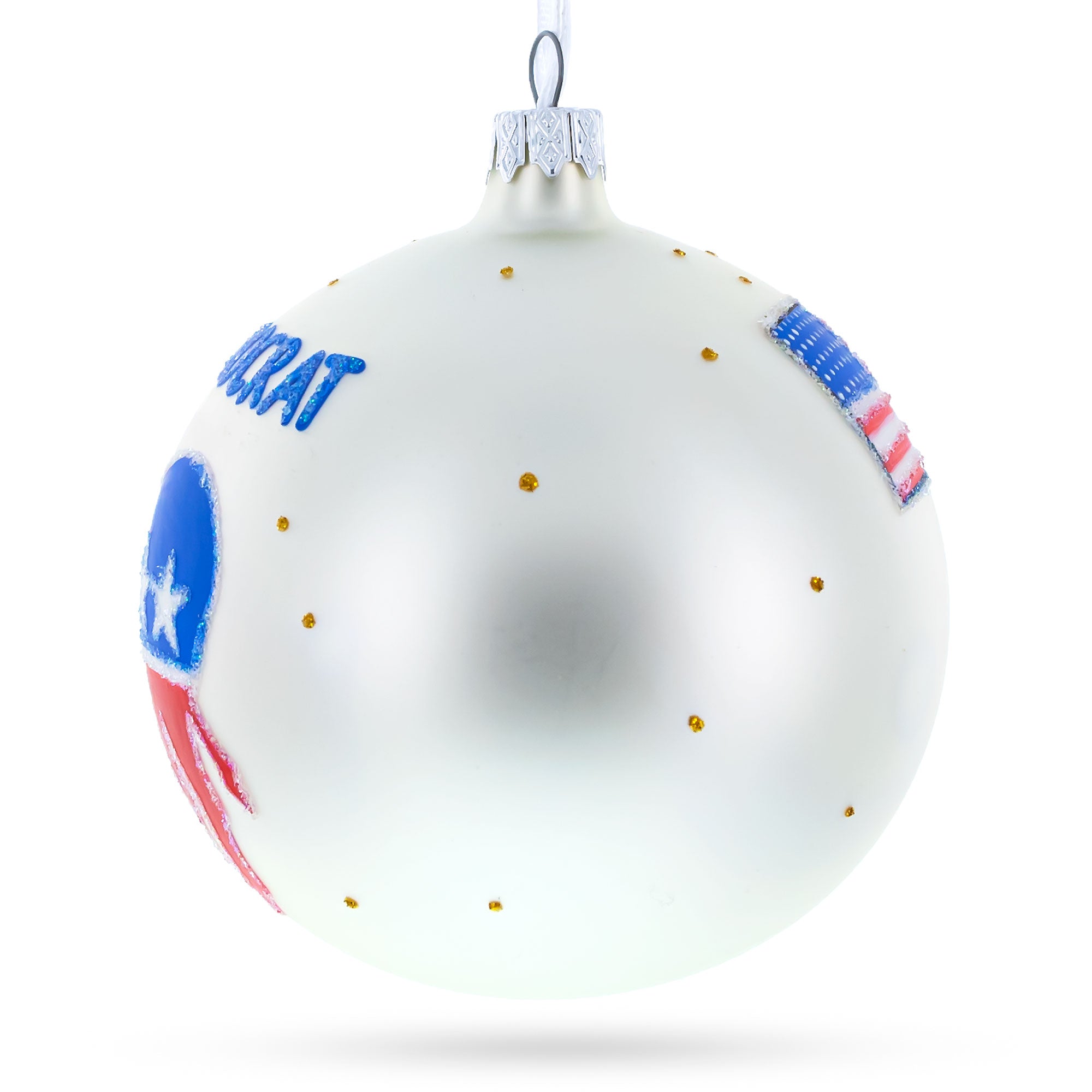 Democratic Donkey Glass Ball Christmas Ornament 4 Inches