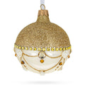 Opulent Golden Chandelier Elegance Glass Ball Christmas Ornament 3.25 Inches