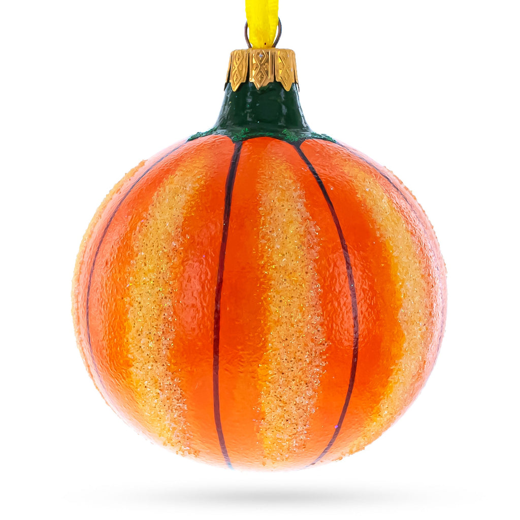 Jack-o'-lantern Glass Ball Halloween Ornament 3.25 Inches