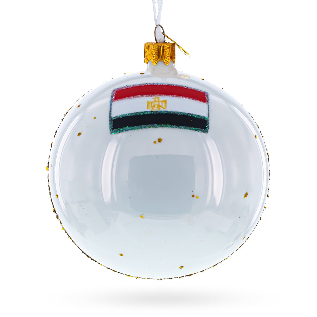 Pyramids and Great Sphinx of Giza, Egypt Glass Ball Christmas Ornament 4 Inches