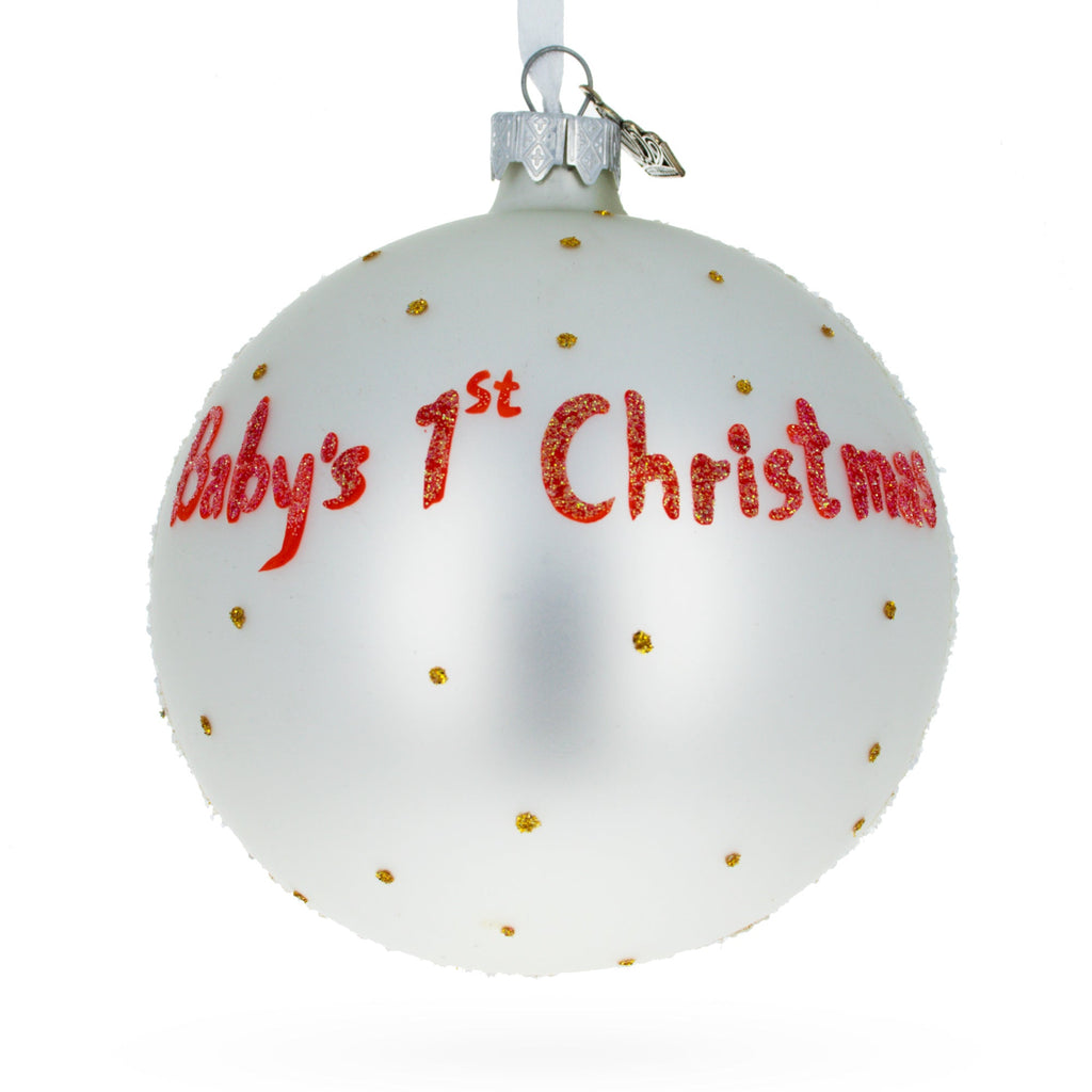 Snowman and Baby Deer First Christmas Glass Ball Christmas Ornament 4 Inches