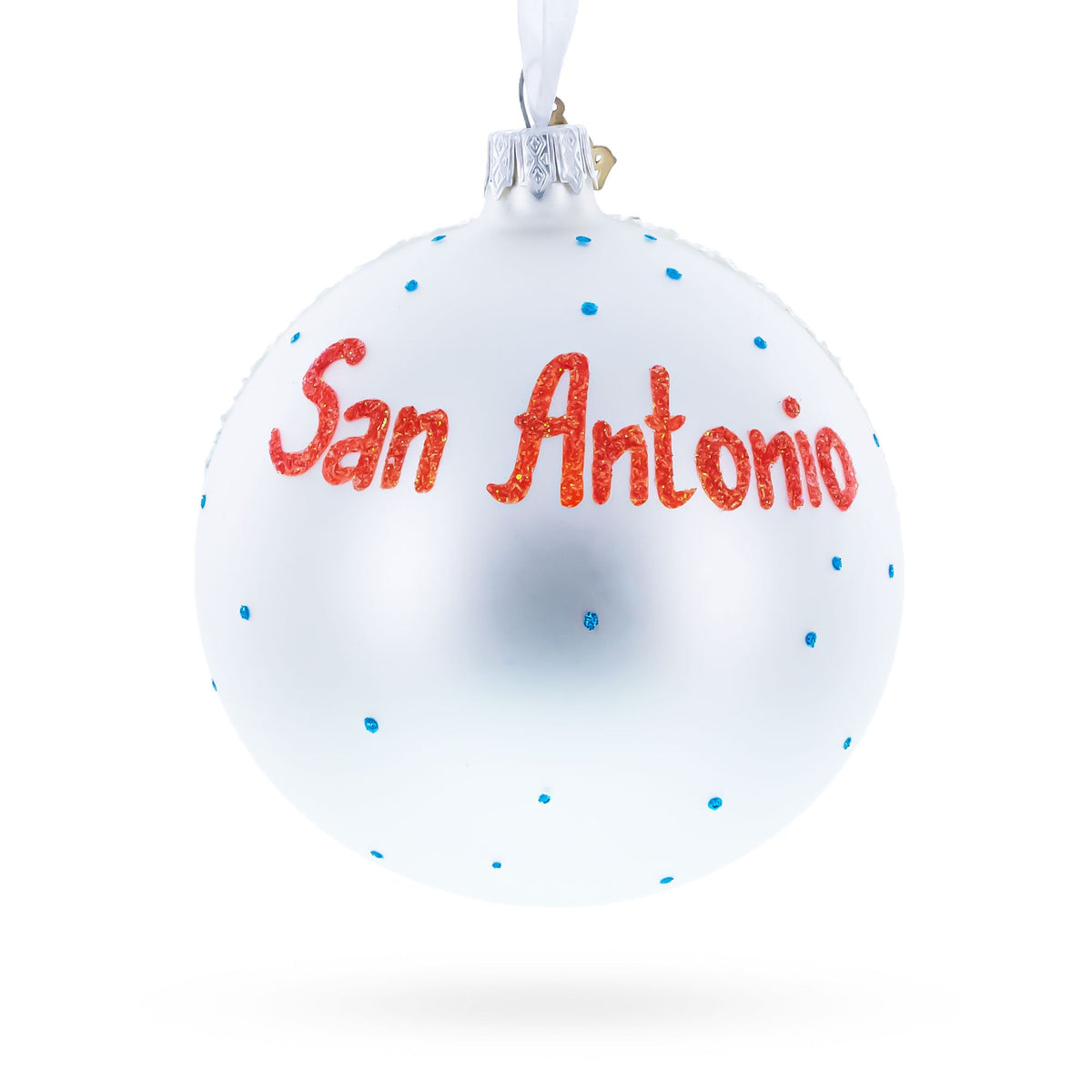 River Walk in San Antonio, Texas Glass Ball Christmas Ornament 4 Inches