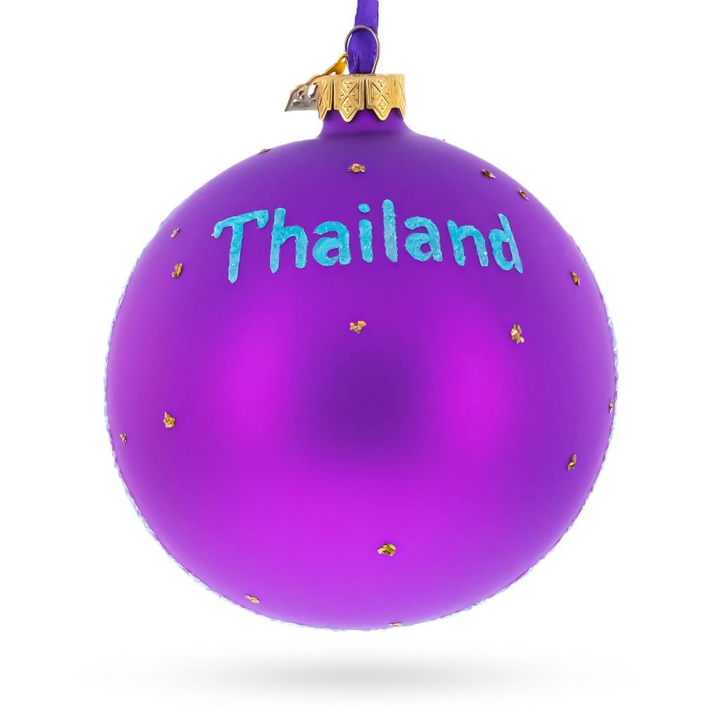 Thailand Beach Glass Ball Christmas Ornament 4 Inches