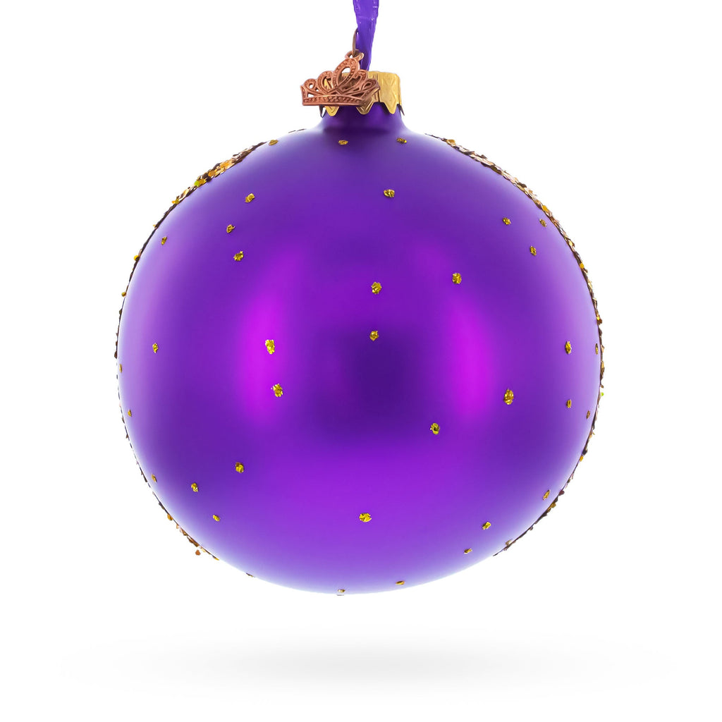 Iris Field Painting Glass Ball Christmas Ornament 4 Inches