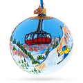 Jackson Hole Ski Resort, Wyoming Glass Ball Christmas Ornament 4 Inches