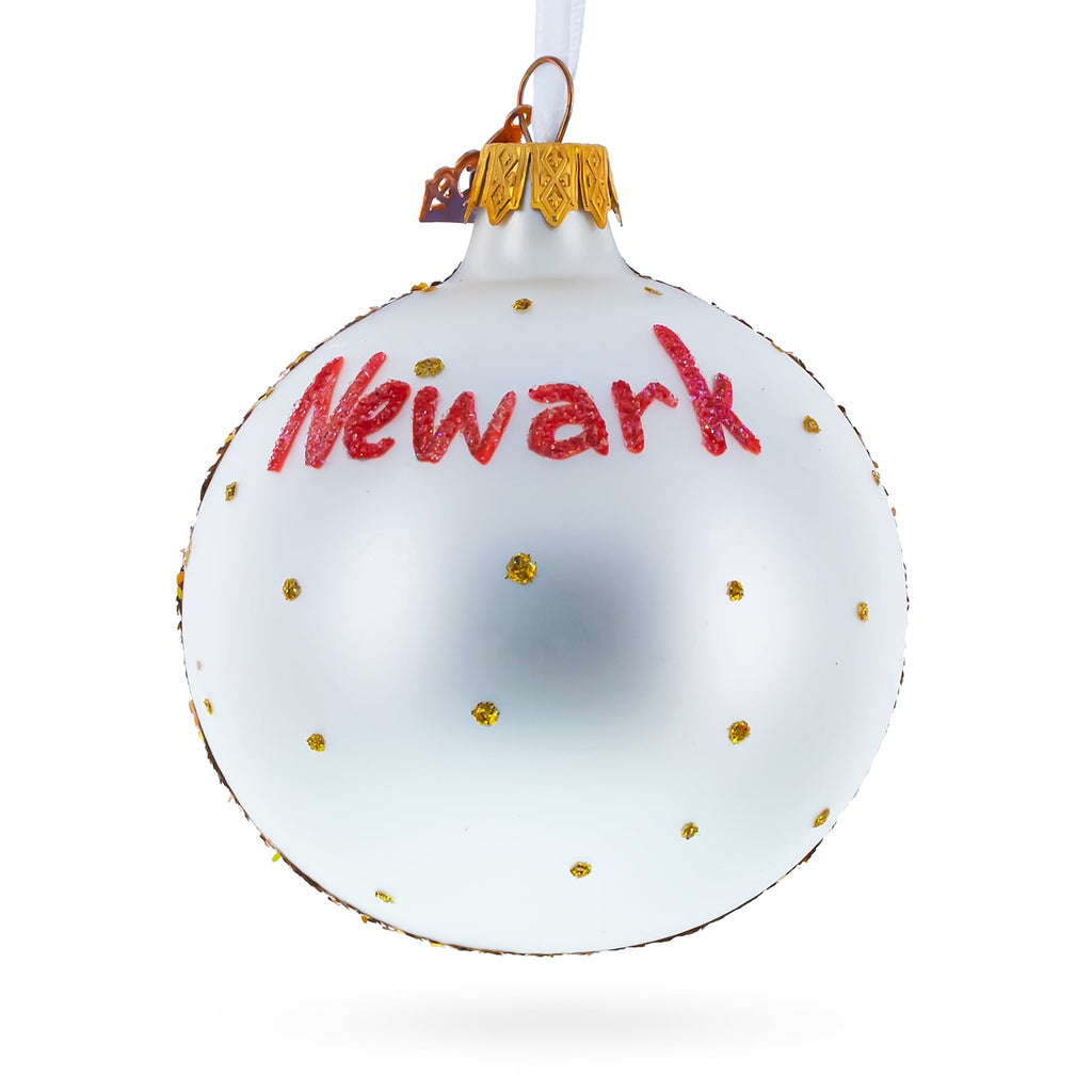 Prudential Center, Newark, New Jersey Glass Ball Christmas Ornament 3.25 Inches