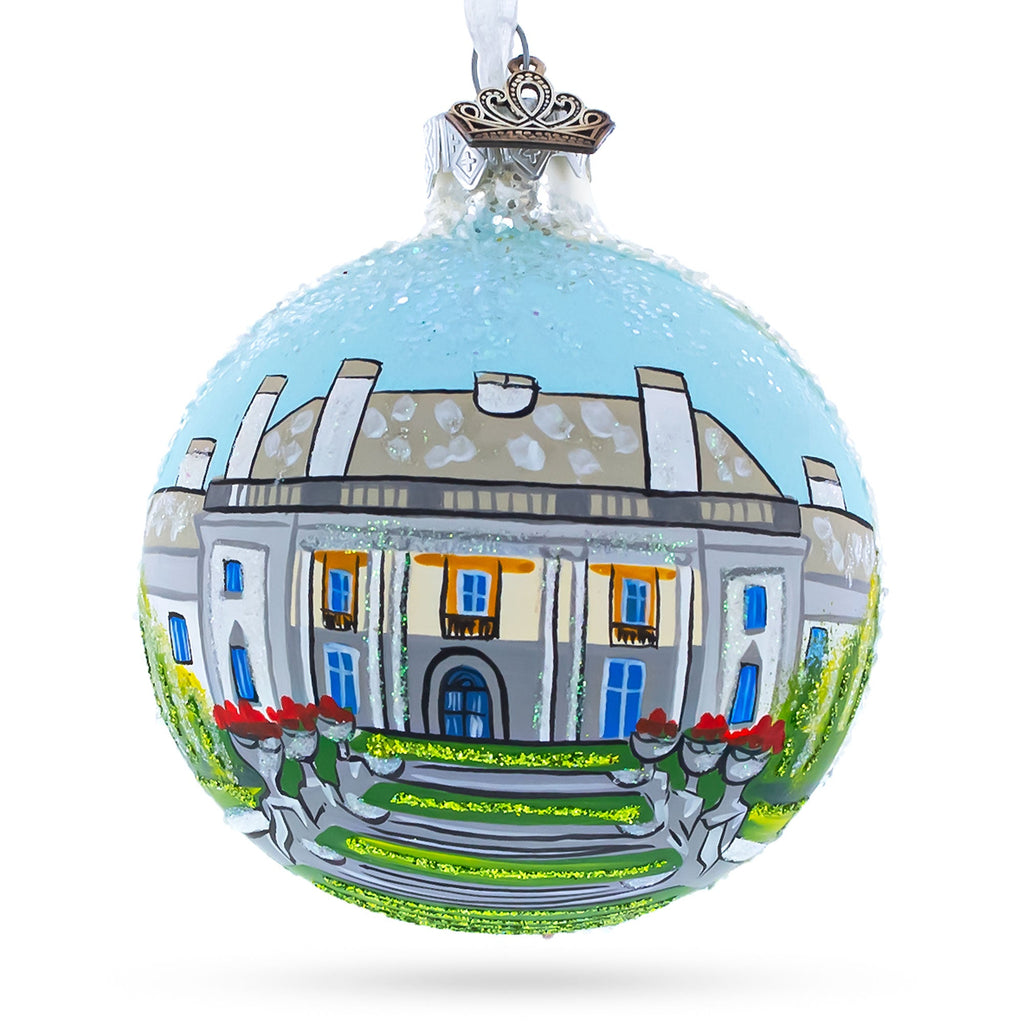 Nemours Estate, Wilmington, Delaware Glass Ball Christmas Ornament 3.25 Inches