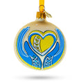 Ukraine in my Heart Glass Ball Christmas Ornament 3.25 Inches