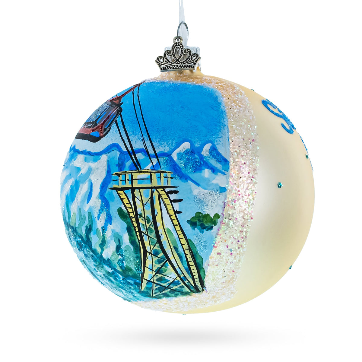 Silvretta Arena Ischgl-Samnaun Ski Resort, Austria Glass Ball Christmas Ornament 4 Inches