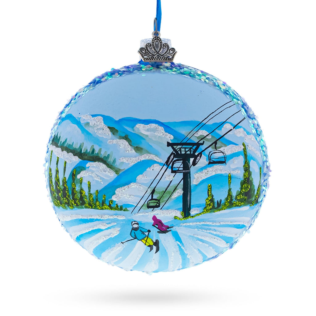Deer Valley Ski Resort, Park City, Utah Glass Ball Christmas Ornament