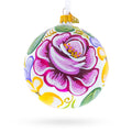 Roses Glass Ball Christmas Ornament 4 Inches
