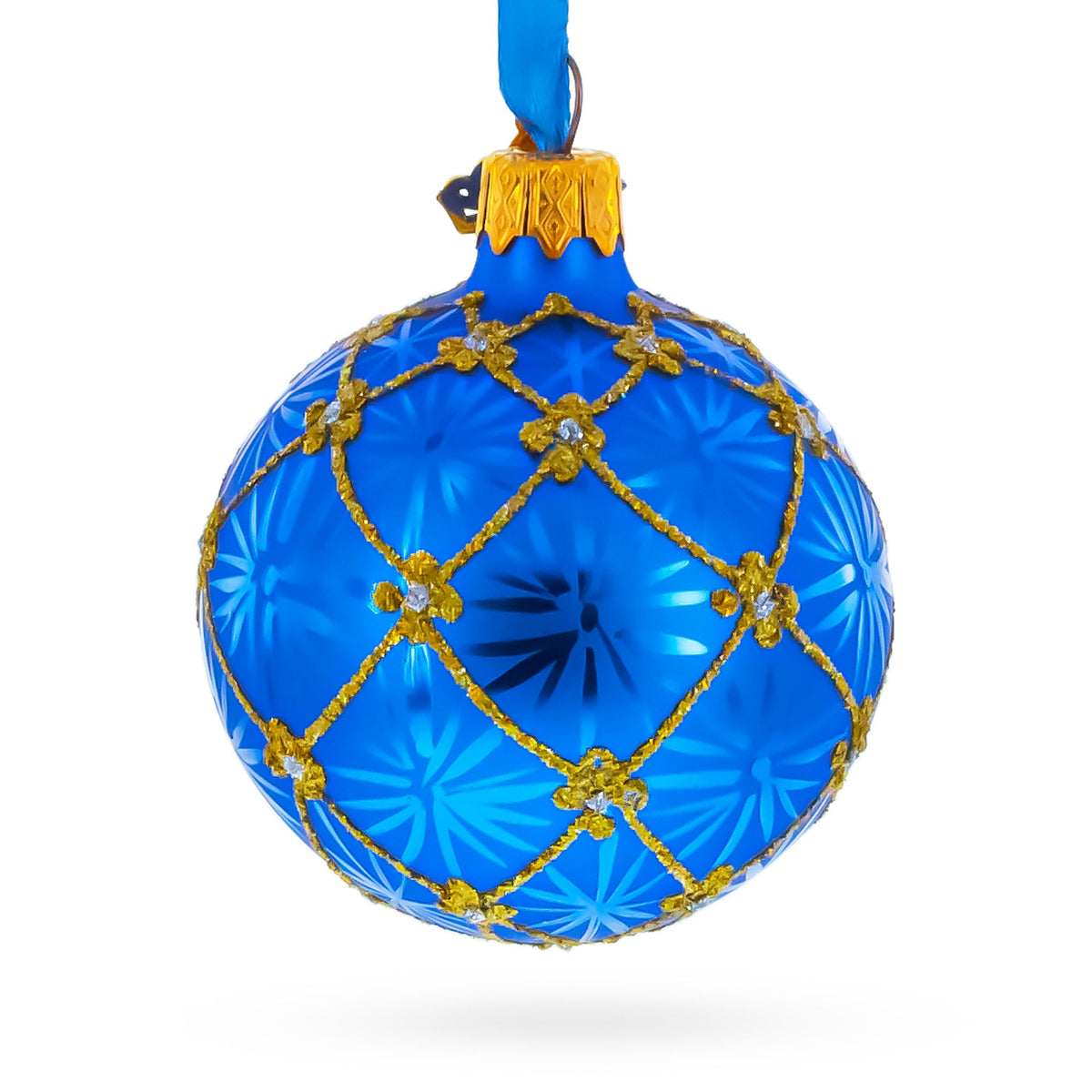 1897 Coronation Royal Glass Ball Christmas Ornament 2.4 Inches