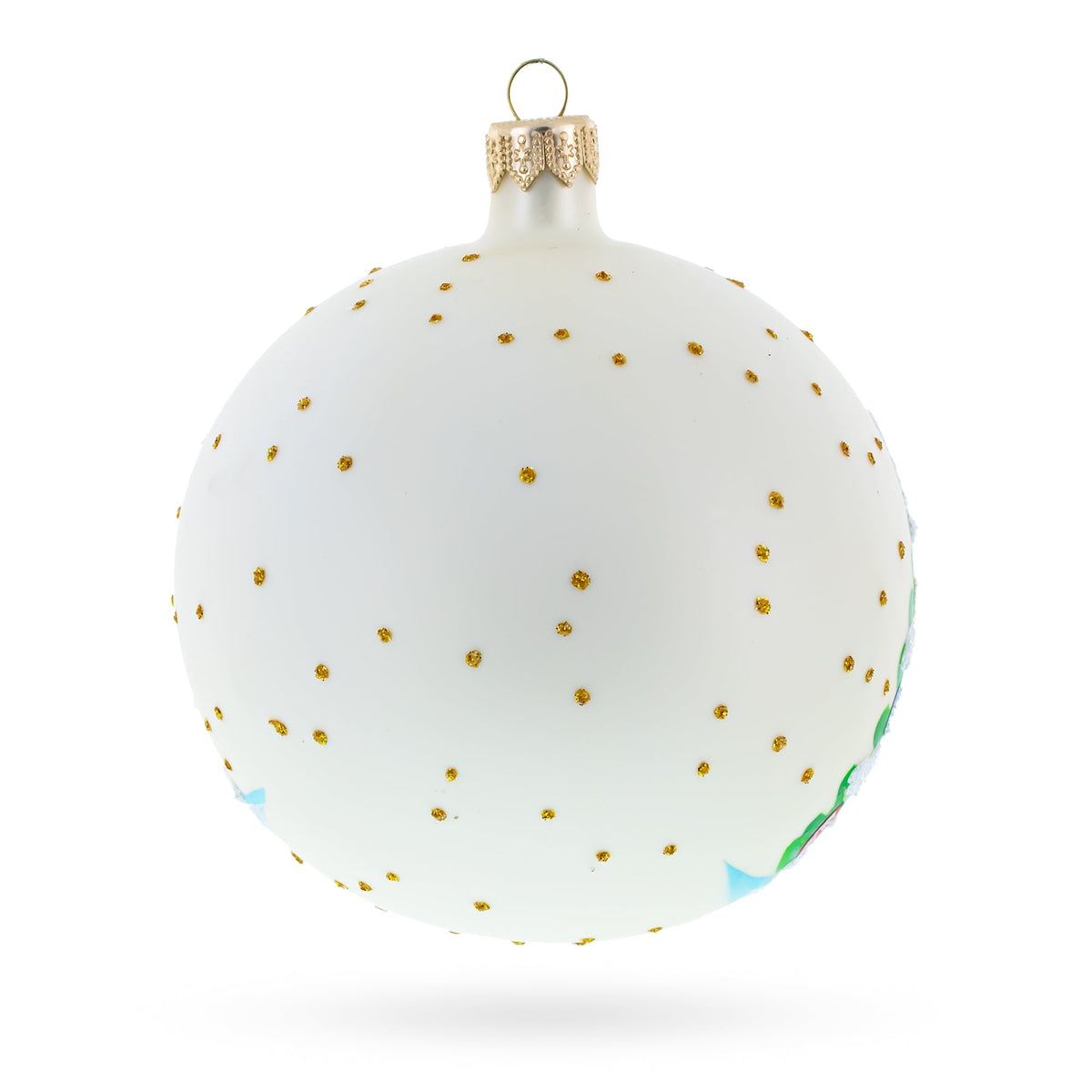 Yellow Labrador Retriever in Glass Ball Christmas Ornament 4 Inches