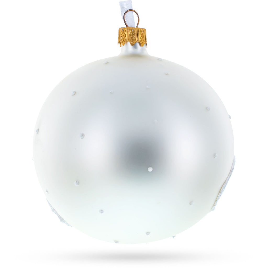 A Winter Romance Glass Ball 'Our First Christmas' Ornament 4 Inches