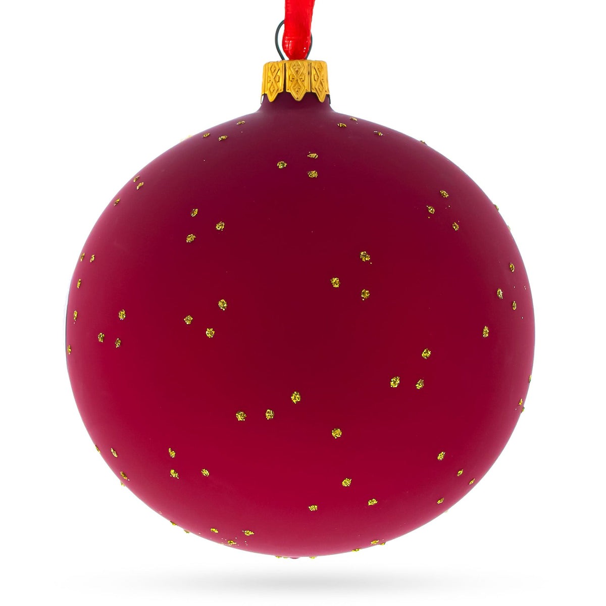 Buzzing Bee in Flight Collecting Honey Glass Ball Christmas Ornament 4 Inches